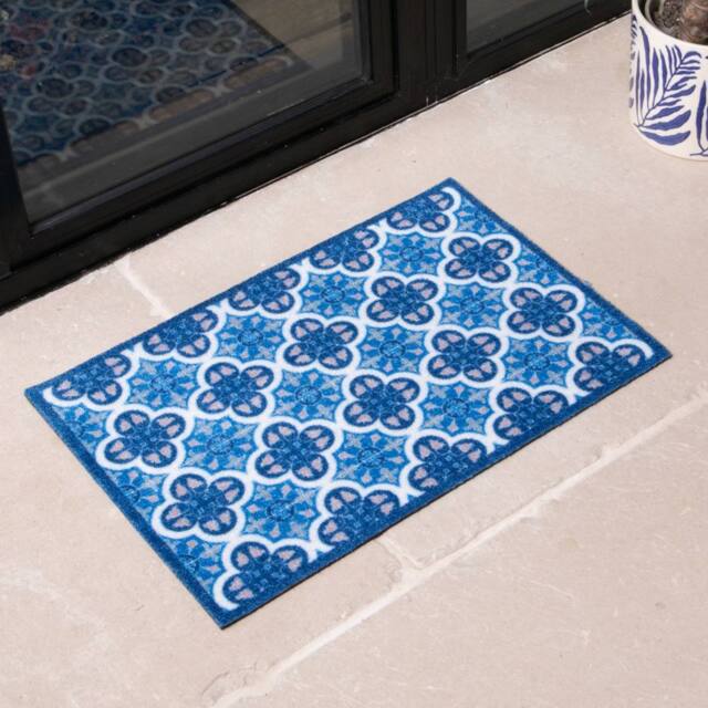 Artsy Mats Blue Mosaic Tile Indoor Washable Doormat - Size: 40 cm x 60 cm - image 1