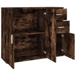Berkfield Home Sideboard Smoked Oak 91x29.5x75 cm Engineered Wood in Brown - thumbnail 8
