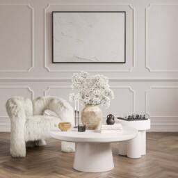 Lemon Pavilion Furniture Rumi Indoor Coffee Table (Pack of 2) - Ash Veneer - L100xW100xH38 cm in White - thumbnail 5