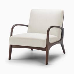 FurnitureboxUK Esmeray Beige Fabric Mid Century Modern Accent Chair - thumbnail 3