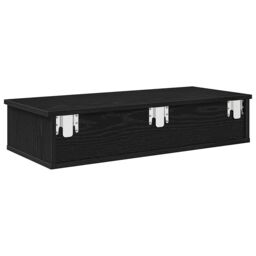 Berkfield Home Wall Shelf with Drawers Black 80x31x17 cm Engineered Wood - Size: 80 x 31 x 17 cm - thumbnail 6