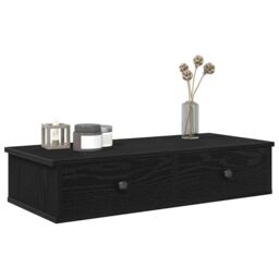 Berkfield Home Wall Shelf with Drawers Black 80x31x17 cm Engineered Wood - Size: 80 x 31 x 17 cm - thumbnail 1