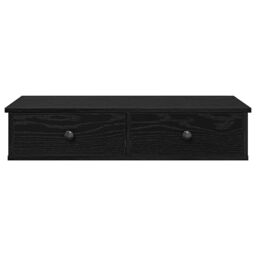 Berkfield Home Wall Shelf with Drawers Black 80x31x17 cm Engineered Wood - Size: 80 x 31 x 17 cm - thumbnail 4