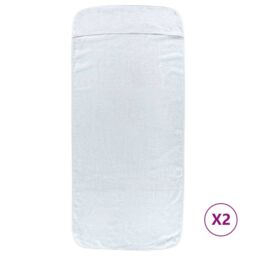 Berkfield Home Beach Towels 2 pcs White 75x200 cm Fabric 400 GSM - thumbnail 2