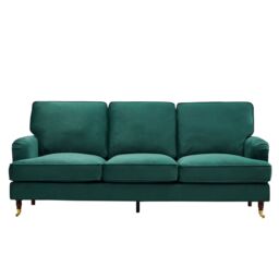 Artemis Home Woodbury 218cm Wide 3 Seat Velvet Fabric Sofa in Green - thumbnail 2
