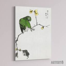 "Artery8 Fairy Pitta & Japanese Allspice Canvas Wall Art Print Kashu - Size: W18"" x H24""" - thumbnail 2