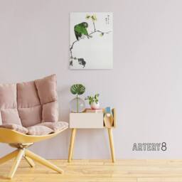 "Artery8 Fairy Pitta & Japanese Allspice Canvas Wall Art Print Kashu - Size: W18"" x H24""" - thumbnail 3