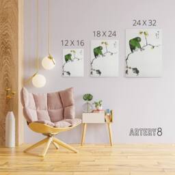 "Artery8 Fairy Pitta & Japanese Allspice Canvas Wall Art Print Kashu - Size: W18"" x H24""" - thumbnail 4