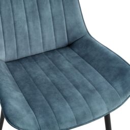 Home Detail Georgia Dining Chair Set of 2, Grey Faux Leather in Blue - Size: 2 Pack - thumbnail 4