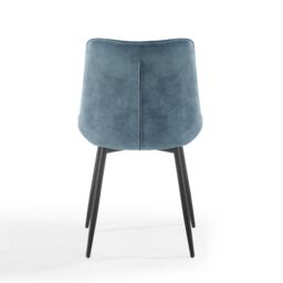 Home Detail Georgia Dining Chair Set of 2, Grey Faux Leather in Blue - Size: 2 Pack - thumbnail 3