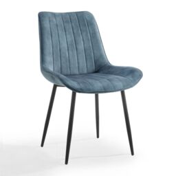 Home Detail Georgia Dining Chair Set of 2, Grey Faux Leather in Blue - Size: 2 Pack - thumbnail 2