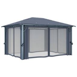 Berkfield Home Gazebo with Curtain 400 x 300 cm Anthracite Aluminium in Black - thumbnail 5