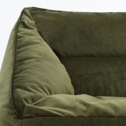 icon Natalia Velvet Adults Bean Bag Armchair & Pouffe, Large Beanbag & Footstool Olive Green - thumbnail 5