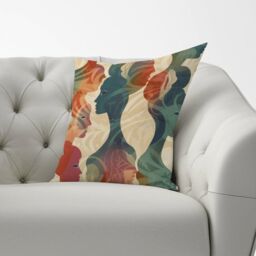Warren Reed - Designer Coloured Silhouette Cushions in Green - Size: 60 cm x 60 cm - thumbnail 2