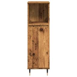 Berkfield Home Bathroom Cabinet Old Wood 30x30x100 cm Engineered Wood in Brown - Size: 30 x 30 x 100 cm - thumbnail 4