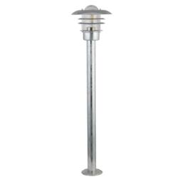 Lighting Collection Portside Outdoor Post in Silver - thumbnail 3