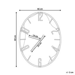 Wyld and Coco Classic Wall Clock 46 x 60 cm - Iron Frame Light Brown and Black - thumbnail 4
