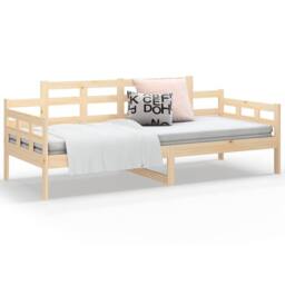 Berkfield Home Beautiful Day Bed Solid Wood Pine 90x200 cm in Natural - thumbnail 7
