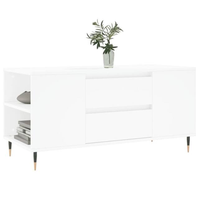 Berkfield Home Modern Coffee Table White 102x44.5x50 cm Engineered Wood - image 1