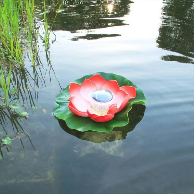 Quipulse Solar-powered Lotus Flower Pond Lights in Red - image 1