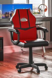 Home Discount Vida Designs Comet Racing Office Gaming Adjustable UKFR Fabric Chair in Red - thumbnail 1