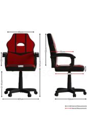 Home Discount Vida Designs Comet Racing Office Gaming Adjustable UKFR Fabric Chair in Red - thumbnail 2