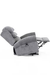 More4Homes Belvoir Grey Fabric Single Motor Mobility Rise Recliner Chair - thumbnail 4