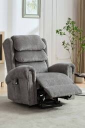 More4Homes Belvoir Grey Fabric Single Motor Mobility Rise Recliner Chair - thumbnail 6