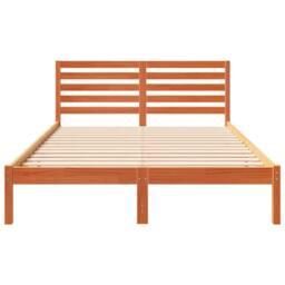 Berkfield Home with Headboard Wax brown 140 x 220 cm Solid pine wood - thumbnail 5