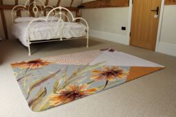 Benjamin Tate Design Autumn Geometric Shapes & Flowers Rug in Natural - Size: Large - thumbnail 3