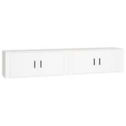 Berkfield Home Wall-mounted TV Cabinets 2 pcs White 100x34.5x40 cm - thumbnail 2