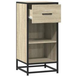 Berkfield Home Sideboard Sonoma Oak 35.5x35x76 cm Engineered Wood & Metal in Light Oak - thumbnail 5