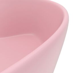 Berkfield Home Luxury Wash Basin with Overflow Matt Pink 36x13 cm Ceramic - thumbnail 6