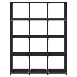 Berkfield Home 12-Cube Display Shelf Black 103x30x141 cm Fabric - Size: 103 x 30 x 141 cm - thumbnail 2