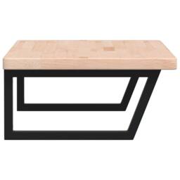 Berkfield Home Basin Shelf Wall Mounted Steel & Solid Wood Oak in Light Oak - thumbnail 5