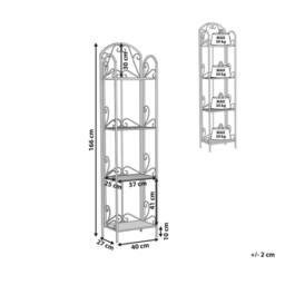 Wyld and Coco White Metal 4-Tier Free-Standing Bath Shelf Vintage Style - thumbnail 3