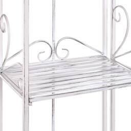 Wyld and Coco White Metal 4-Tier Free-Standing Bath Shelf Vintage Style - thumbnail 6