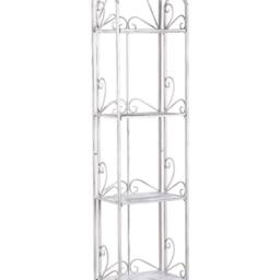 Wyld and Coco White Metal 4-Tier Free-Standing Bath Shelf Vintage Style - thumbnail 2
