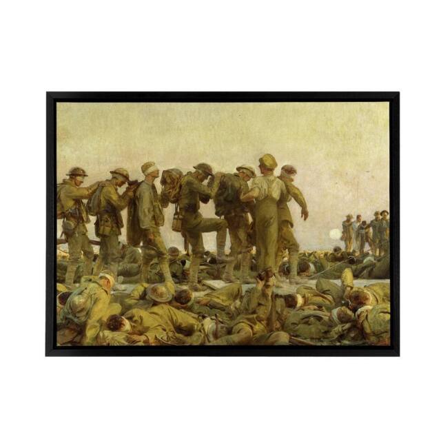"Artery8 Singer Sargent Gassed WWI Blinded Soldiers Framed Canvas Wall Art Print - Size: W12"" x H16""" - image 1