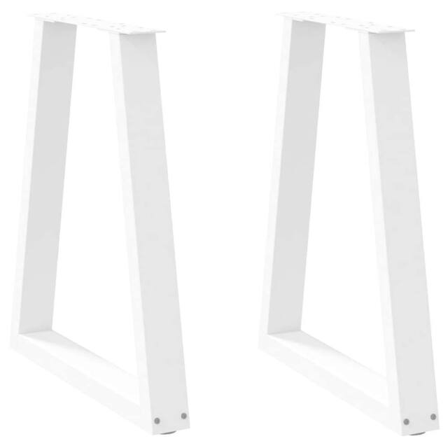 Berkfield Home Coffee Table Legs V-Shape 2 pcs White 60x(72-73) cm Steel - image 1