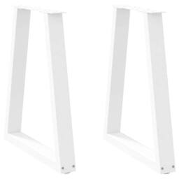 Berkfield Home Coffee Table Legs V-Shape 2 pcs White 60x(72-73) cm Steel - thumbnail 1