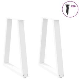 Berkfield Home Coffee Table Legs V-Shape 2 pcs White 60x(72-73) cm Steel - thumbnail 3