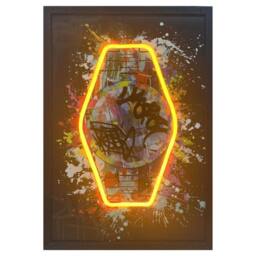 HOME LUXE INTERIOR Graffiti Watch Neon LED Wall Art - 40x60cm Pop Art Canvas USB - Size: 40x60 cm - thumbnail 5