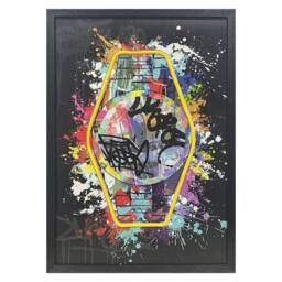 HOME LUXE INTERIOR Graffiti Watch Neon LED Wall Art - 40x60cm Pop Art Canvas USB - Size: 40x60 cm - thumbnail 4