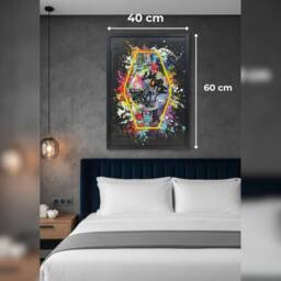 HOME LUXE INTERIOR Graffiti Watch Neon LED Wall Art - 40x60cm Pop Art Canvas USB - Size: 40x60 cm - thumbnail 3