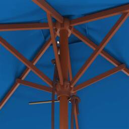 Berkfield Home Outdoor Parasol with Wooden Pole Blue 150x200 cm - thumbnail 8