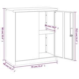 Berkfield Home Durable File Cabinet Black 79x40x90 cm Steel - Size: 79 x 40 x 90 cm - thumbnail 9