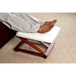 EONLION ADJUSTABLE STOOL COMFORTABLE HEIGHT ANGLE LEG REST in White - Size: 100 cm - thumbnail 3