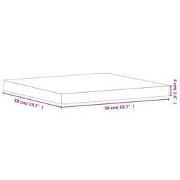 Berkfield Home Table Top 50x50x4 cm Square Solid Wood Beech in Light Brown - Size: 50 x 50 x 4 cm - thumbnail 7