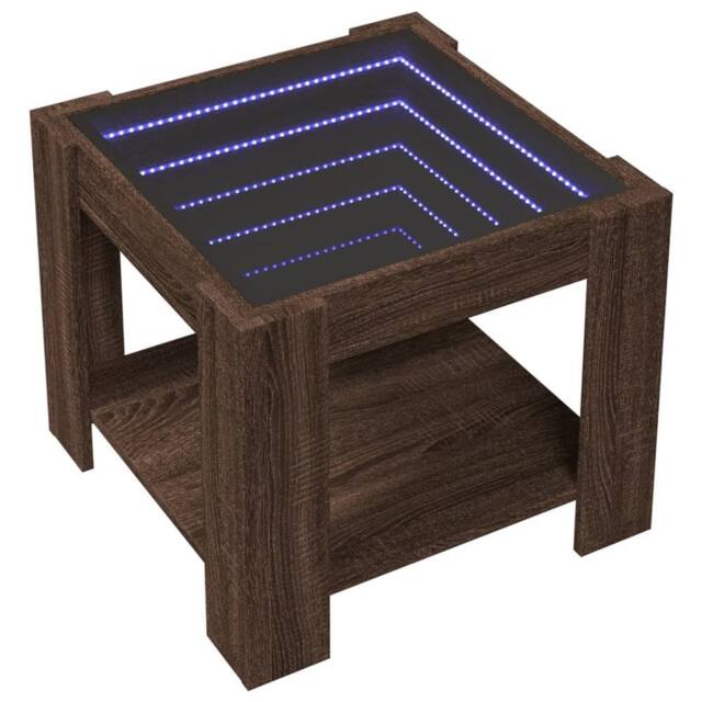 Berkfield Home Decorative Coffee Table with LED Brown Oak 53x53x45 cm Engineered Wood - Size: 53 x 53 x 45 cm - image 1